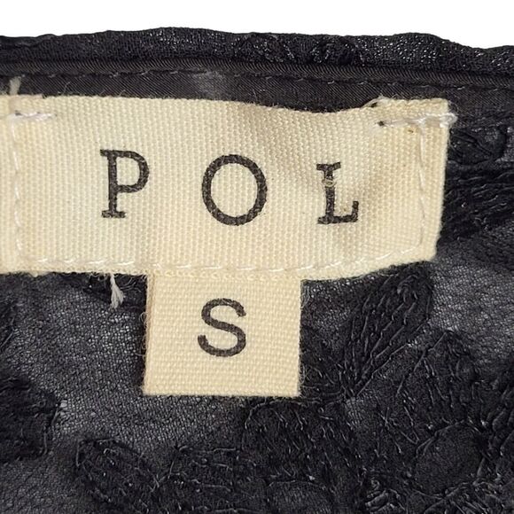 NEW POL Small Black Sheer Lace Lingerie Cover-Up / Robe / Wrap Tassel Embroidery - Picture 2 of 16